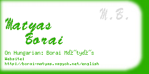 matyas borai business card